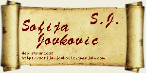 Sofija Jovković vizit kartica